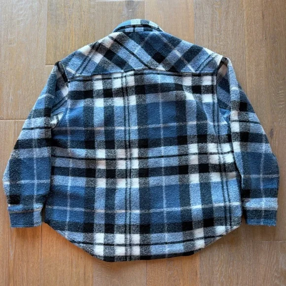Lioness Blue, Black, and White Striped Surplus Jacket Flannel - Picture 7 of 7